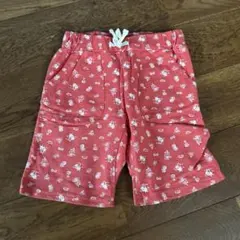 キッズ ハーフパンツ 総柄 ピンク ウエストゴム