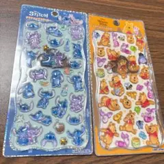 【正規品】 プチドロップステッカー ディズニー（くまのプーさん/スティッチ）
