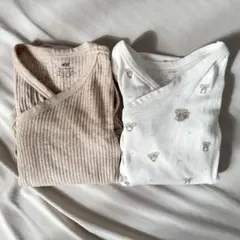 H&M 長袖ボディスーツ 75 前開き 2枚セット 6〜9M