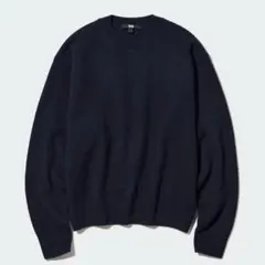 【廃盤】ユニクロ プレミアムラムクルーネックセーターブラック 黒 L