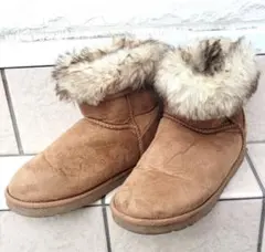【未使用】ファー付き ムートンブーツ （22〜22.5cm）