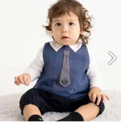 【新品未使用】mon chéri BeBe ジャケット風スタイ&パンツセット