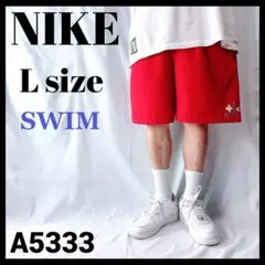 メンズ ナイキ 水着 スイムパンツ 赤 黒 L 水陸両用 ハーフパンツ 2カラー
