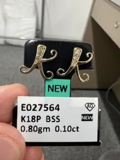 K18P 猫モチーフ 天然ダイヤモンド ピアス - メルカリ