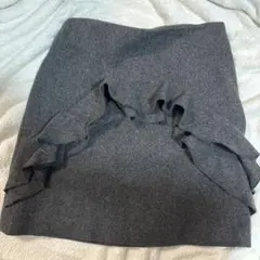 JILL STUART グレー フリル付きタイトスカート サイズ0