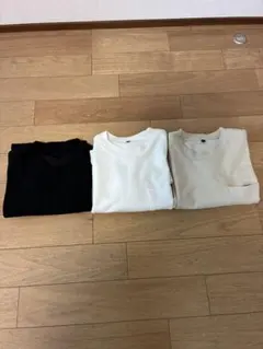 無印良品　5部袖　ポケット付きTシャツ　3枚セット　厚手生地のサムネイル