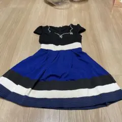 ✴︎美品✴︎ビーズ装飾フレアスカートドレス 黒と青