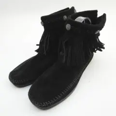 MINNETONKA 6 23.0 ハイトップバックジップブーツ 黒/LD74