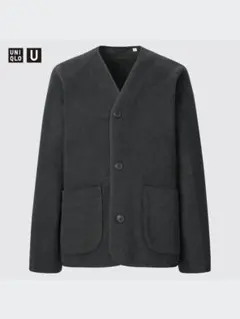 【使用少な目】ユニクロU フリース カーディガン 黒 M