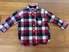 90サイズ　チェック　シャツ　無印