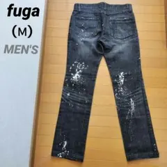 fugaメンズデニム　ペイント加工　 ラメ加工　ブラック　Ｍのサムネイル