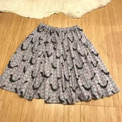 【150】フレアスカート 鳥モチーフのサムネイル