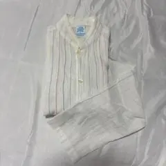 【GAUIN MADE】ホワイト ストライプ 五分袖 チュニック 避暑地で