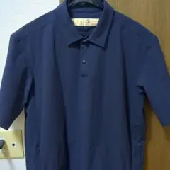 ネイビー 半袖ナイロンシャツ