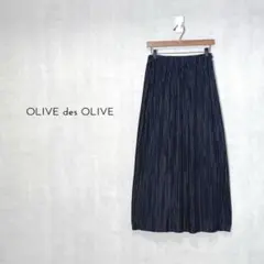 オリーブデオリーブ　サテンプリーツスカート　ロング　ウエストゴム　M　ブラックのサムネイル