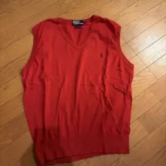 Polo by Ralph Lauren Vネック ベスト レッド Lのサムネイル