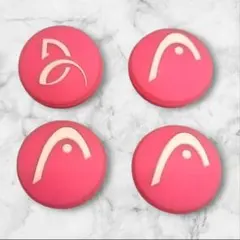 4点★硬式テニス振動止めダンプナーショックアブソーバーHEADヘッドピンク桃