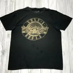 GUNS N ROSES L 黒 ガンズ バンドT ロゴ 半袖Tシャツのサムネイル