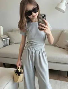 SHEIN グレー セットアップ パンツ