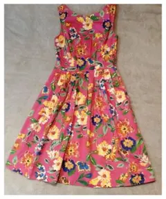 kate spade 花柄 フラワープリント ノースリーブワンピース ピンク S