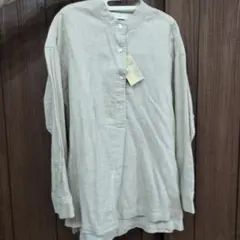 【無印良品】新品　リネン ベージュ 長袖チュニックM〜L