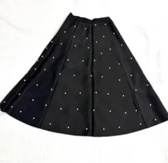 【 美品 】 パール スカート フレア キラキラ 一点物 可愛い ブラック