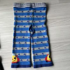 ミキハウスベビー レギンス 青とグレー ストライプ