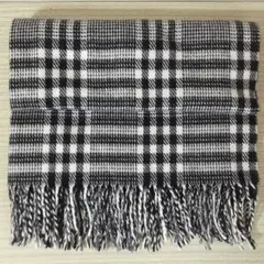ストール　ブラック & ホワイト　モノトーン　チェック柄
