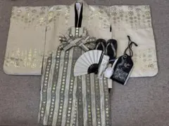 七五三 5歳 男の子 男児 着物 羽織 袴 フルセット 金銀彩のサムネイル