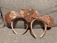 ディズニー ミニー カチューシャ スパンコール ピンクゴールド