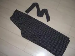 ★ブリスポイント★ウエストリボン付ドットワイドパンツ★ブラックL