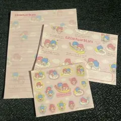 平成レトロ　リトルツインスターズ 　ケース付きレターセット　2002年