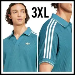 adidas★緑3XL★ワッフルポロシャツ★サマーニット★半袖★男女のサムネイル