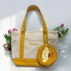 sanrio ポムポムプリン サンリオ トートバッグ ポーチ付 ミニバッグ 刺繍