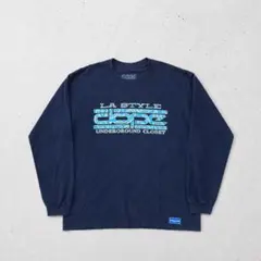 90s 00s プリント　ロンT ネイビー　XL ストリート　大きめ