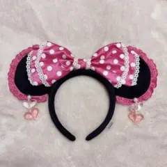 ディズニー ミニー ピンク カチューシャ イヤリング