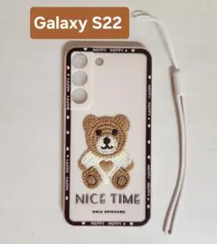 Galaxy S22 スマホケース クマ オフホワイト