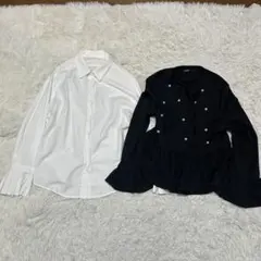 2セット　SHEIN シーイン　Dazy フレア袖　トップス　ブラウス　白黒のサムネイル