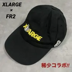 【稀少】XLARGE × FR2ベースボールキャップ 刺繍ロゴブラック　ワッペンのサムネイル