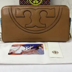 新品同様‼️ 現行　トリーバーチ　財布　長財布　ロゴ　ラウンドファスナー
