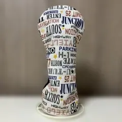 ハンドメイド 英字柄 ドライバー用ヘッドカバー