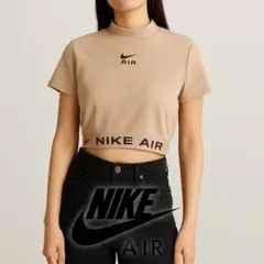 NIKE AIR ベージュ ロゴ クロップド丈トップス XL