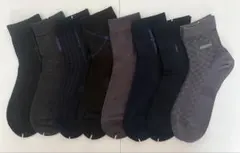 メンズ ソックス 8足セットビジネス 紳士靴下　夏用薄手25-27cm 綿10%のサムネイル