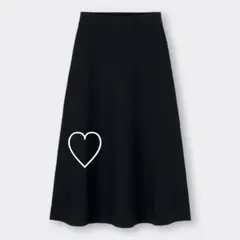 GU☆フレアスカート ロング丈 ストレッチ　ブラック