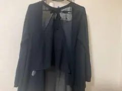 シースルー黒長袖チュニック