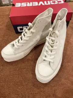 未使用♪コンバースオールスター リフテッドハイ クリーム 厚底ソール 27cm