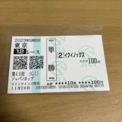 イクイノックス　馬券　ジャパンカップ　ライトウインズ阿見