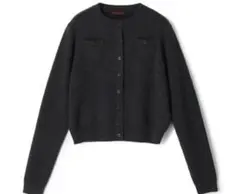 CABaN コットンカシミヤ　クルーネック　カーディガン　チャコールグレー