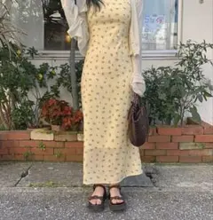 小花柄スリップミニドレス