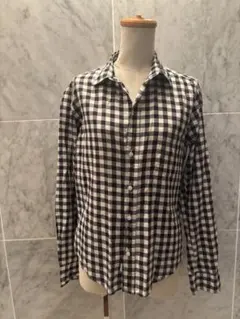 美品 Frank&Eileen BARRY 紺&白チェックXS ネルシャツ 長袖 - メルカリ